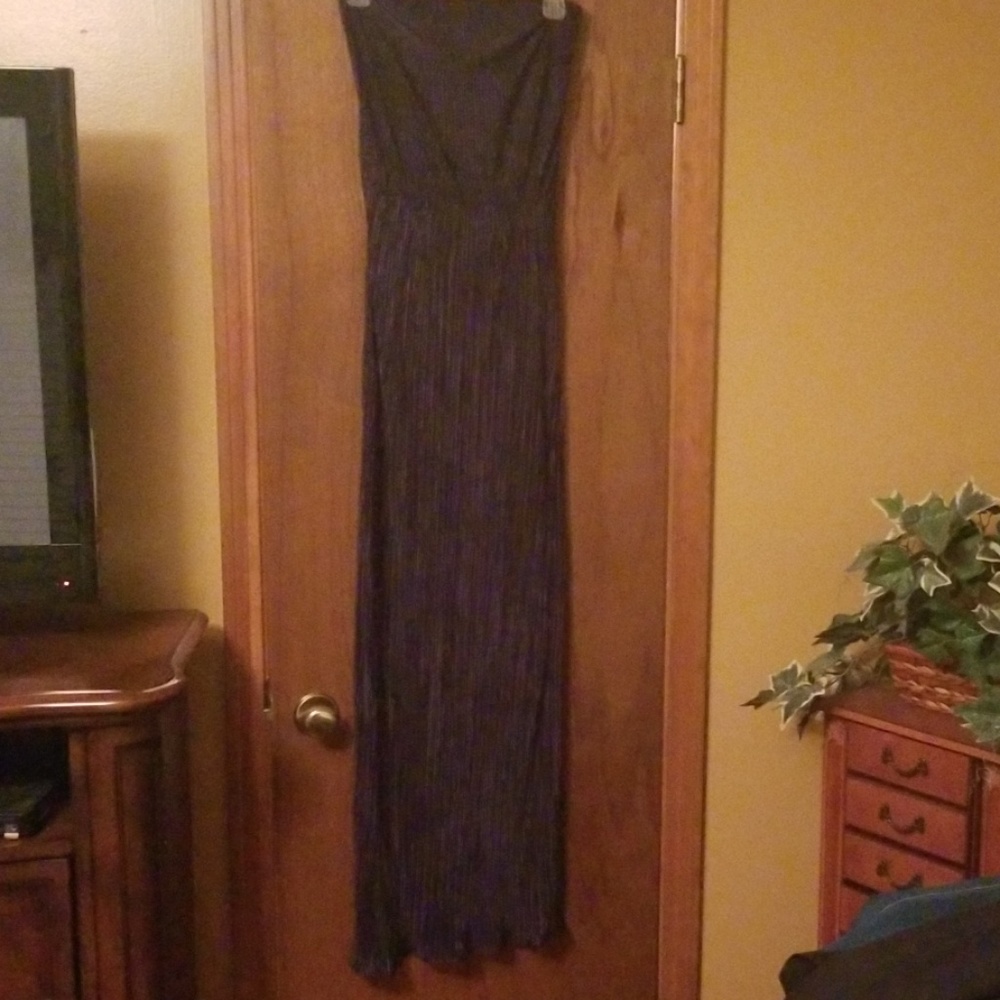 Beautiful Long Navy  Blue Maxi Halter Dress